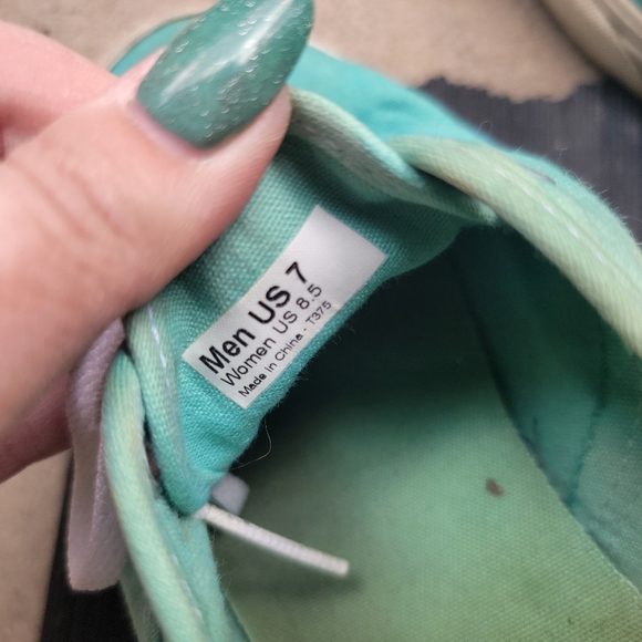 VANS Blue Green Ombre Low Top Sneakers - Picture 5 of 6